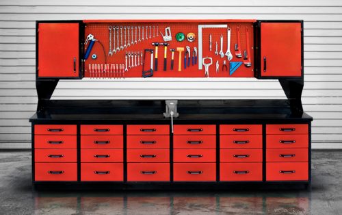 Upper-Cabinets Workbench and parts cabinets